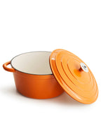 Olla Grande de Hierro Fundido con Tapa , 7 Litros, 29 cm diametro, Naranja