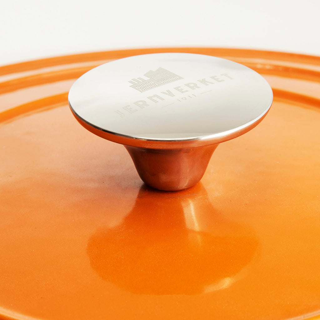 Olla Grande de Hierro Fundido con Tapa , 7 Litros, 29 cm diametro, Naranja